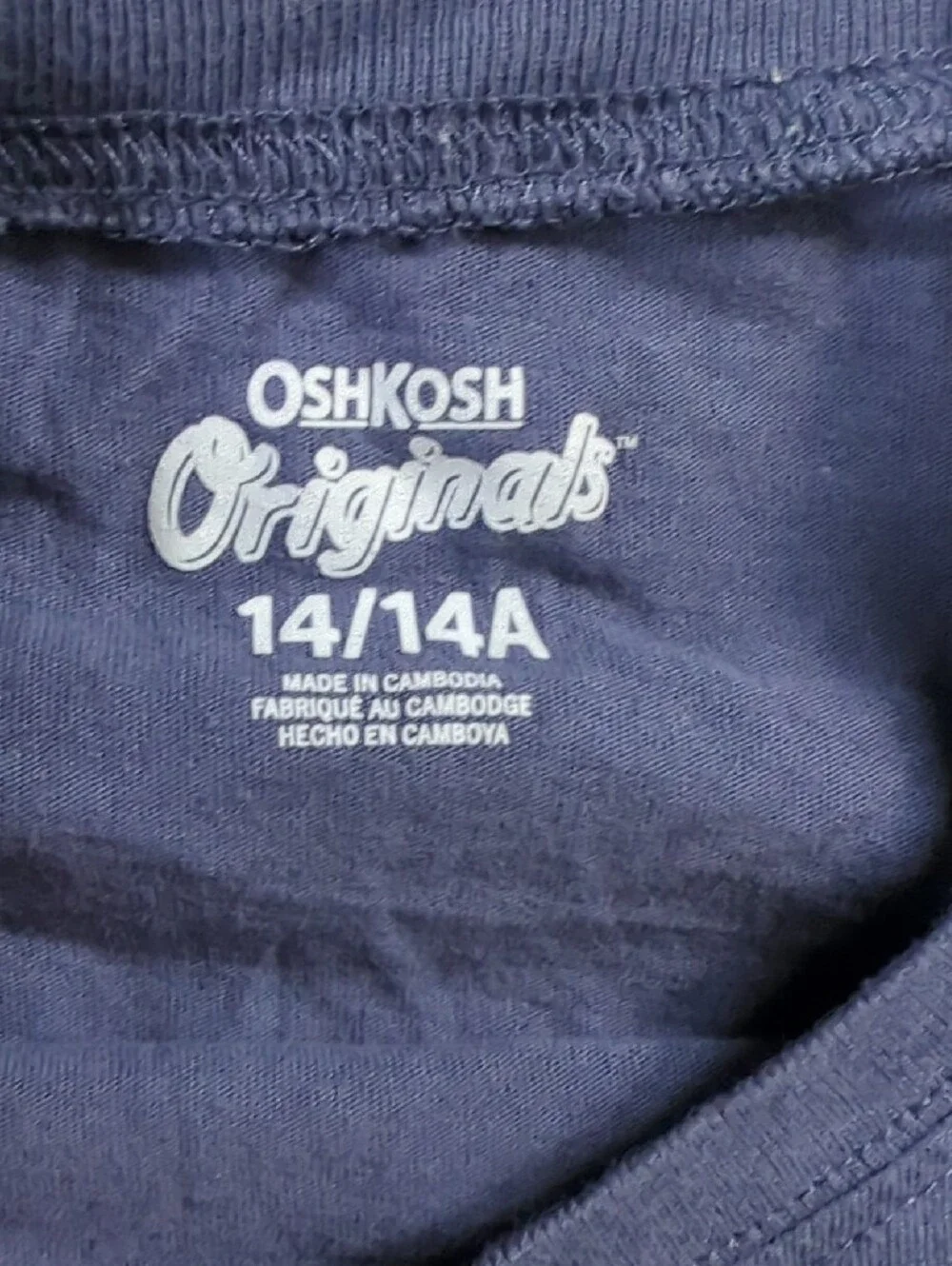 OshKosh B'gosh Navy Space Tech Graphic Tee Size 14